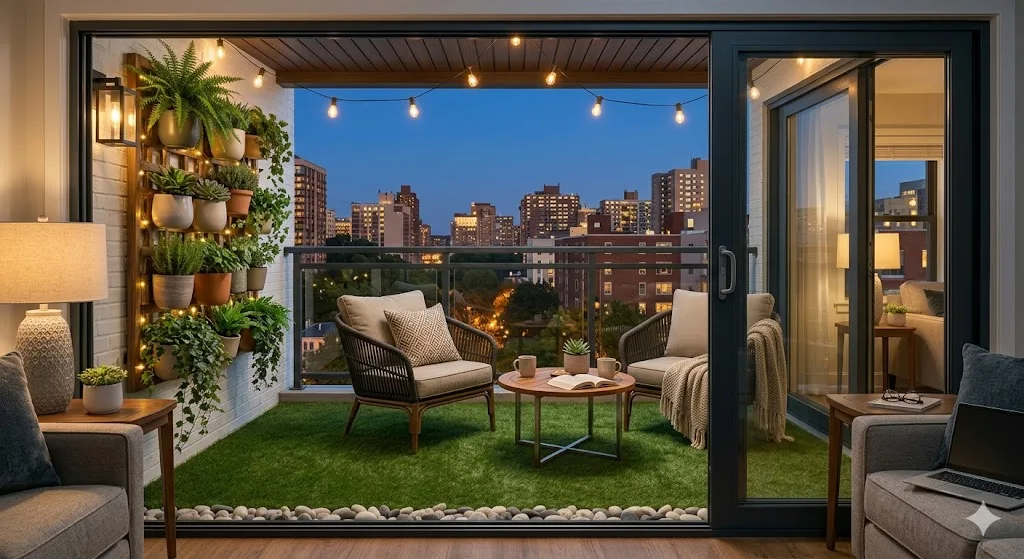 Luxury apartment balcony makeover in Bangalore